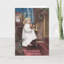 Search for vintage little girl christmas cards Santa claus