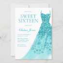 Search for turquoise sweet 16 invitations Glitter