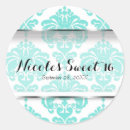 Search for aqua damask stickers Bridal