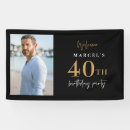 Search for black and gold birthday banners 40th
