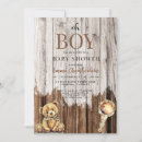 Search for rustic wood baby shower invitations Teddy bear