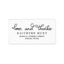 Search for love and thanks return address labels Typography