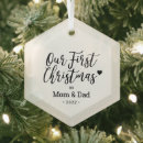 Search for mom and dad ornaments Black and white
