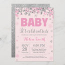 Search for pink and silver baby shower invitations Snowflake