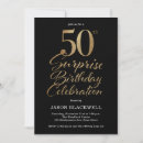 Search for black and gold 50th birthday invitations Glitter