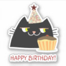 Search for happy birthday black cat stickers Cute