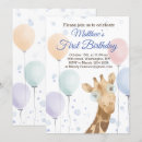 Search for giraffe invitations One year old