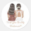 Search for bridesmaid stickers Watercolor