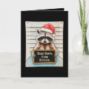 Search for raccoon christmas cards Santa