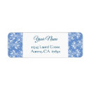 Search for blue damask return address labels Pretty
