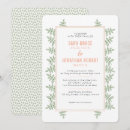 Search for green leaves border wedding invitations Elegant