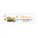 Search for construction birthday return address labels Party