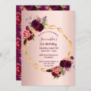 Search for burgundy 21st birthday invitations Floral