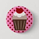 Search for cupcake with cherry buttons Pink