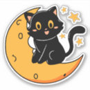 Search for black cat moon stickers Feline