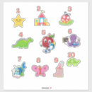 Recherche de numéro 1 autocollants Coloré