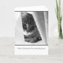 Recherche de sympathie de chat vœux cartes Noir et blanc