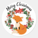 Search for fox christmas stickers Merry