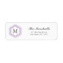 Search for purple monogram return address labels Lavender