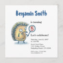 Search for hedgehog birthday invitations Boy