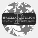 Search for floral damask monogram initial stickers White