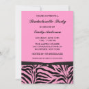 Search for zebra bachelorette party invitations Pink