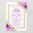Recherche de purple gold baby shower invitations Élégant