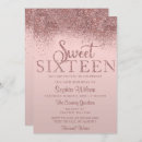 Search for rose gold glitter sweet 16 invitations Sparkle