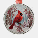 Search for red bird ornaments Winter