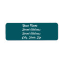 Search for dark background return address labels Teal