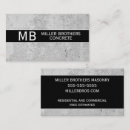 Search for concrete construction business cards Driveway