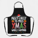 Search for gaming aprons Santa