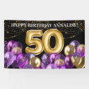 Search for purple birthday banners Fifty