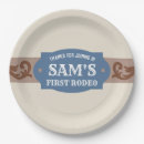 Search for first rodeo plates Cowboy party