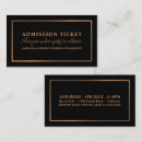 Search for gold ticket business cards Black and gold