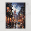 Recherche de peintures de tour eiffel cartes postales Romantique