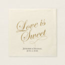 Search for love is sweet napkins Gold