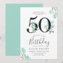 Search for teal 50th birthday invitations Green