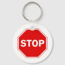 Search for stop sign keychains Warning