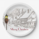 Search for christmas village paper plates Town