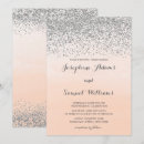 Search for silver and peach wedding invitations Watercolor