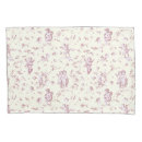 Search for vintage floral pillowcases Toile de jouy