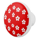 Recherche de fleur rouge boutons et poignées de porte Blanc