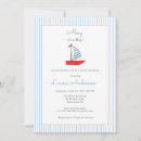 Search for boat baby shower invitations Blue and white