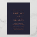 Search for royal blue and rose gold wedding invitations Minimalist