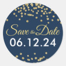 Search for gold confetti wedding stickers Navy