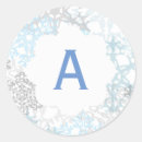 Search for monogrammed snowflake stickers White
