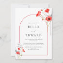 Search for red poppies wedding invitations Modern