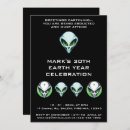 Recherche de alien vert invitations Vaisseau spatial