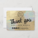 Search for social media thank you cards Gold